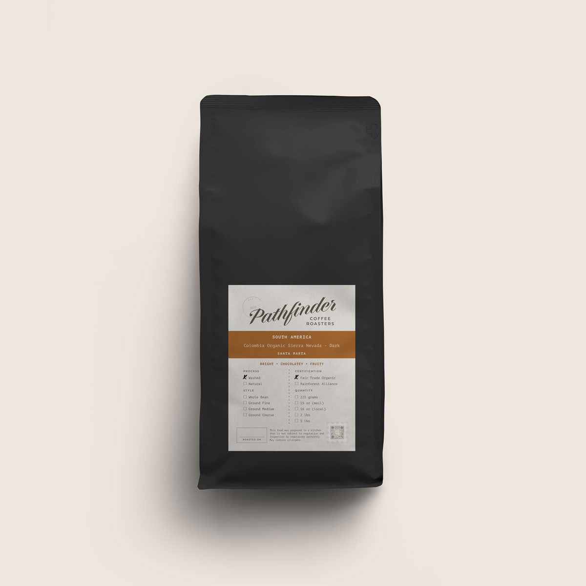Dark- Colombia Organic Sierra Nevada Fair Trade Organic Santa Maria